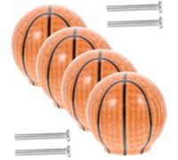 BAZEITFLOW 4pcs Vintage Basketball Ceramic Cabinet Knobs Porcelain Drawer Pull Handles for Kitchen Cupboards Wardrobes Shoe Cabinets Bookcases Replacement