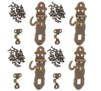 BAZEITFLOW 4Pcs Vintage Notebook Lock Retro Iron Hasps for Diary Journal Notepad with Latch Buckle, Suitable for Hardback Notebook and Writing Guest Book