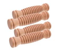 BAZEITFLOW 4Pcs Wooden Massage Roller Stick for Full Body Muscle Relief - Handheld Foot, Back, Neck, and Leg Trigger Point Massager - Portable Fitness and Yoga Therapy Tool for Office and