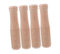 BAZEITFLOW 4pcs Wooden Pestle Large Head Polished Grinding Rods for Garlic Crushing Spice Mashing Medicine Grinding Smooth Food Muddler Kitchen Tools