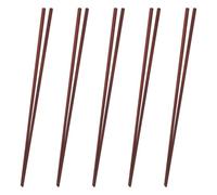 BAZEITFLOW 5 Pairs Chopsticks Wood Cooking Portable Chopstick Long Frying Wooden Camping Handheld Cooking Stick Reusable Lengthened Brown