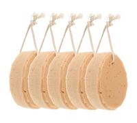 BAZEITFLOW 5 Pcs Biodegradable Bath Sponge Honeycomb Exfoliating Shower Sponges with Hanging Rope for Adults Artificial Seaweed Cotton Soft Skin-Friendly Cleansing and Massage Supplies