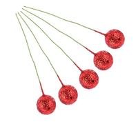 BAZEITFLOW 50pcs Christmas DIY Simulation Berry Decoration Accessories Red Foam Glitter Berries for Holiday Crafts Party Photo Props and Floral Embellishments Lightweight and Versatile