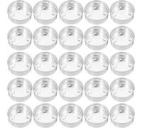 BAZEITFLOW 50pcs Silver Aluminum Tea Light Candle Cup Holders Metal Candle Cup Cases for Making with High Temperature Bearing and Easy Storage for Candy Storage and Crafts