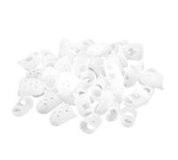 BAZEITFLOW 50pcs Transparent Silicone Guitar Finger Covers Rubber Finger Tips Guard for Beginners Bass Ukulele Thumb Protection Comfortable Fit Five