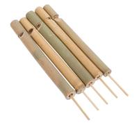 BAZEITFLOW 5pcs Bamboo Bird Flute Bird Call Whistles Portable Natural Slide Whistles Wind Instruments for Outdoor Fun Parks Forests and Party Games