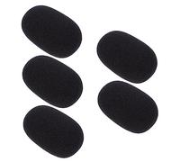 BAZEITFLOW 5Pcs Black Thick Sponge Microphone Windshield Covers for Gooseneck Mics Windproof and Microphone Protectors for Conference Rooms News Interviews and Stage Use