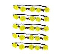 BAZEITFLOW 5pcs Bohemia Style Hawaiian Flower Hair Band Wreath Sunflower Hair Accessories for Decorations Handcrafted