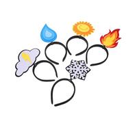 BAZEITFLOW 5pcs Creative Felt Headbands Flame Water Drop Sun Cloud Soft Lightweight Hair Accessories for Holiday Birthday Parties Adults