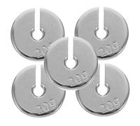 BAZEITFLOW 5pcs Metal Slotted Weights for Physics Experiments Calibrated Lab Mass with Polished Surface Metal Construction for Middle School Science Labs and Classroom Use