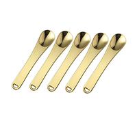 BAZEITFLOW 5pcs Mini Skincare Spatulas and Eye Cream Spoons Cosmetic Makeup Applicators Gold Set for Facial Creams and Beauty Masks in Travel and Daily Use