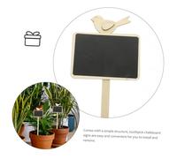 BAZEITFLOW 5PCS Mini Wooden Chalkboard Stakes with Smooth Rods for Garden Plant Labels Message Tags and Decorative Signage for Weddings Christmas and Daily Use