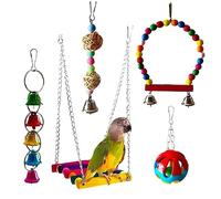 BAZEITFLOW 5PCS Parrot Chewing Set Bird Chew Plaything Safe Pet Supplies for Budgies Cockatiels Conures