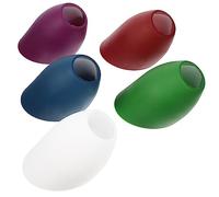 BAZEITFLOW 5pcs Plastic Lampshade Replacement Horseshoe Lamp Cover for Table and Floor Lamps and Stylish Light Shades Deep Purple Deep Green and White Center Hole