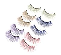 BAZEITFLOW 5Pcs Reusable Bushy False Eyelashes Creative Decorative Eye Accessories for Women Party Stage Makeup Larger Brighter Eyes Comfortable Wear Random Color