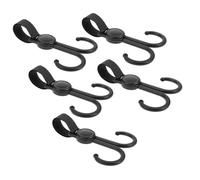 BAZEITFLOW 5pcs Rotatable Double Stroller Hooks for Baby Strollers and Shopping Cart Hanging Multipurpose Home Hook Organizer for Bags and Accessories for Travel and Daily Use