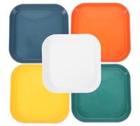 BAZEITFLOW 5pcs Shallow Cat Bowls Unbreakable Material Non Slip Pet Feeding Plates for Cats Ergonomic Design to Promote Healthy Eating Habits Suitable for Indoor Use