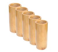 BAZEITFLOW 5pcs Small Bamboo Cupping Cups Set, Carbonized Natural Bamboo Material, Diameter 3-4cm Height 10cm, Vacuum Suction Therapy Cups for Home Body Massage and Relaxation
