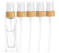 BAZEITFLOW 5pcs Spray Bottle Pump Heads 18/410 Fine Mist Spray Caps White Bamboo Essential Oil for Perfume Bottles Refillable Accessories