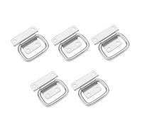 BAZEITFLOW 5Pcs Stainless Steel Folding Knob Pull Handles for Wood Boxes | Silver Finish, Wear Resistant and High Hardness, Pre Punched, for Cabinet Doors and Tool Boxes