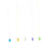 BAZEITFLOW 5pcs Tooth Keepsake Storage Boxes with Necklace Plastic Tooth Saver Organizer Multi Color Blue White Purple Yellow Green for Boys