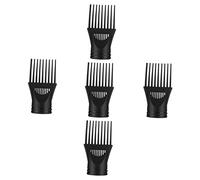 BAZEITFLOW 5pcs Universal Blow Dryer Comb Attachment Plastic Reusable Dryer Nozzle Replacement Increase Shine Black Hair Styling Nozzle for Professional Hair Care