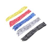 BAZEITFLOW 5pcs Wire Bunny Ear Headbands for Women Paisley Cloth Material Twisted Bow Design Hair Holders for Parties Exercise Travel and Creative Photo Props