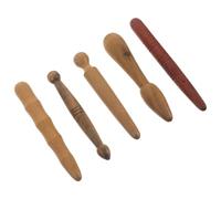 BAZEITFLOW 5pcs Wooden Meridian Massage Stick Reflexology Acupressure Tool for Feet and Body Pressure Point Massager for Thai Massage and Self-Care