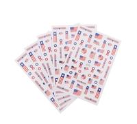 BAZEITFLOW 5sheets American Flag Nail Stickers Self-Adhesive Patriotic Nail Decals for July Independence Day Art Decorations