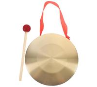 BAZEITFLOW 6 Inch Brass Gong Hand Percussion Instrument with Mallet, 15.5cm Copper Plated Opera Gong Cymbal for Music Performance and Traditional Asian Drum Ensemble