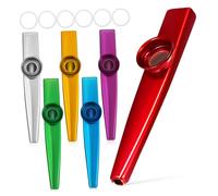 BAZEITFLOW 6 Pcs Metal Kazoo Musical Instruments for Adults and Kids, Simple to Use Small Performance Instrument for Music Enlightenment and Fun