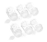 BAZEITFLOW 6pcs 10ml Mini Loose Powder Container Set Refillable Portable Powder Storage Bottles Sifter and Flip Cap for Travel Makeup Cosmetics