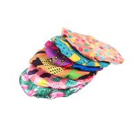 BAZEITFLOW 6pcs Adjustable Shower Cap for Boy Girl Soft Elastic Hair Cover with Multi-designs Pink Heart Green Watermelon Sunflower Rainbow Peacock Blue Geometry Musical Notes Bathing and