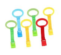 BAZEITFLOW 6pcs Baby Pull Rings Stand up Rings Nursery Crib Hanging Accessories Infant Bed Toddler Walking Assist Learning Standing Support for Newborns and Boys and Girls