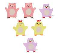 BAZEITFLOW 6Pcs Bathing Gloves Cute Cartoon Shower Towels Lightweight Portable for Deep Cleaning Bath Mitts Soft Washcloths