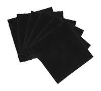 BAZEITFLOW 6pcs Black Double-sided Microfiber Musical Instrument Cleaning Cloth Set for Guitar Bass Piano and Brass Instruments Soft Polishing and Care Cloths for Maintenance