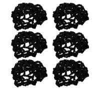 BAZEITFLOW 6Pcs Black Elastic Ballet Hair Nets for Women - Stretchy Bun Covers for Dance, Nurses, and Updo Styling Accessories