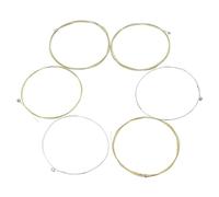BAZEITFLOW 6pcs Brass Acoustic Guitar Strings Sound Replacement Strings for Folk Guitars with Strong Corrosion Resistance and Rich Harmonics