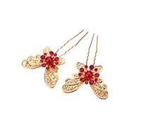 BAZEITFLOW 6pcs Butterfly Hair Clip Bridal Hairpin Hair Chopsticks U Shpae Hairpin Golden