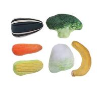 BAZEITFLOW 6pcs Catnip Toys Kitten Plush Vegetable Fruit Set Interactive Pet Toy Soft Cat Playing Indoor Use