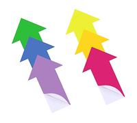 BAZEITFLOW 6pcs Colour Arrow Wall Stickers PVC Self-Adhesive Floor and Wall Stickers, Easy to Peel and Remove, for School and Church Directional Marking