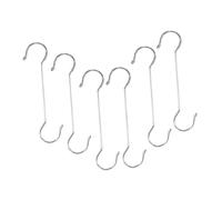 BAZEITFLOW 6pcs Extra Long Stainless Steel S Hooks for Hanging Baskets Bird Feeders Flowerpots Outdoor Garden Hooks Lightweight Plant Hangers