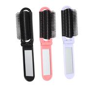 BAZEITFLOW 6pcs Folding Hairbrush Comb Set Compact Pocket Size Travel Mini Hair Brush with Mirror for On-the-go Use Mixed Colors