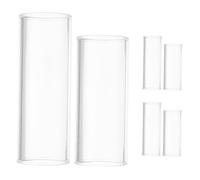 BAZEITFLOW 6pcs Glass Guitar Electric Acoustic Finger Sliders Ergonomic Bass Tone Bars for Travel Practice Performance Portable Comfortable Fit for Musicians