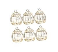 BAZEITFLOW 6pcs Golden Birdcage Shape Candy Boxes Hollow Tinplate Sweets Containers for Wedding Party Favors Shower Birthday Treat Holders Decorative Display