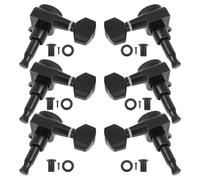 BAZEITFLOW 6Pcs Guitar String Locking Turners with Back String Lock Function Sealed Tuning Pegs for Acoustic and Electric Guitars Stylish Black Design for Accurate Pitch and Improved Timbre