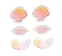 BAZEITFLOW 6pcs Hot Cold Gel Eye Pack for Pain Relief Reusable Ice Packs for Swollen Eyes Pink Color 3 Designs for Dark Circles and Sinus Pain