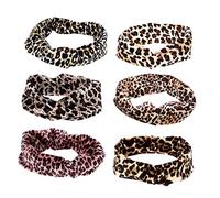 BAZEITFLOW 6pcs Leopard Print Headbands for Women Elastic Sweat Bands for Yoga Comfortable Workout Accessories Breathable Hair Bands for Sports for Family and Friends
