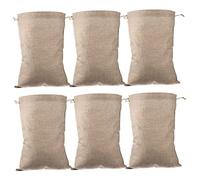 BAZEITFLOW 6pcs Linen Potato Sacks Reusable Burlap Drawstring Bags for Vegetable Storage Breathable Multipurpose Grow Sacks for Potatoes Grains Seeds and More