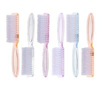 BAZEITFLOW 6pcs Long Handle Nail Brush for Fingernail and Toenail Cleaning Comfortable Grip Manicure Dust Brushes Multi-purpose Nail Art and Stain Remover Random Color Random Color